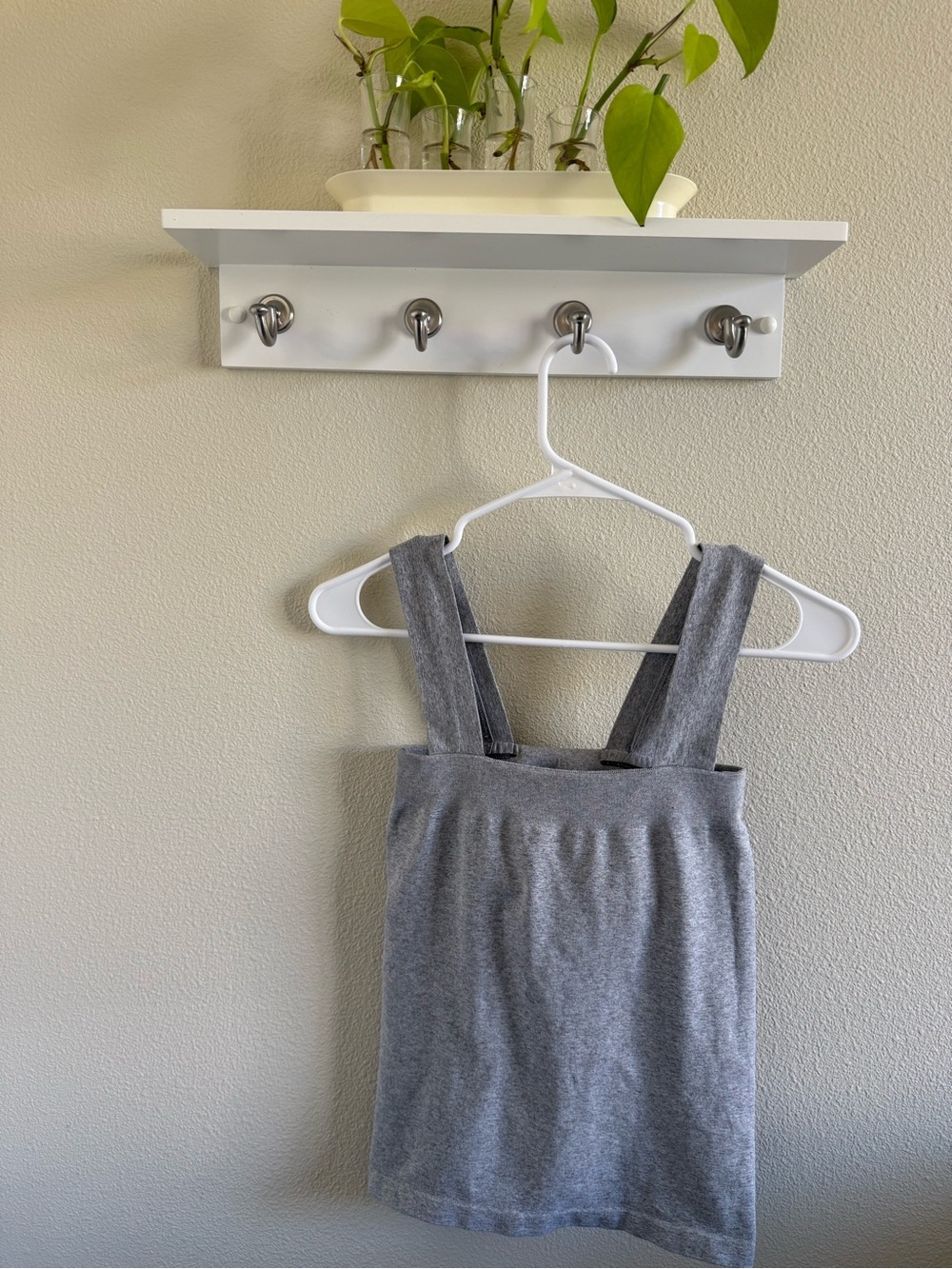 Free People Gray Tank Top with Wide Straps